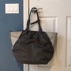 Lululemon tote bag- gray with orange interior